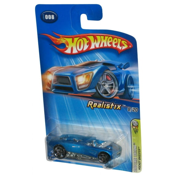 Hot Wheels 2005 First Editions Realistix 8/20 Blue Pocket Bikester Car #008