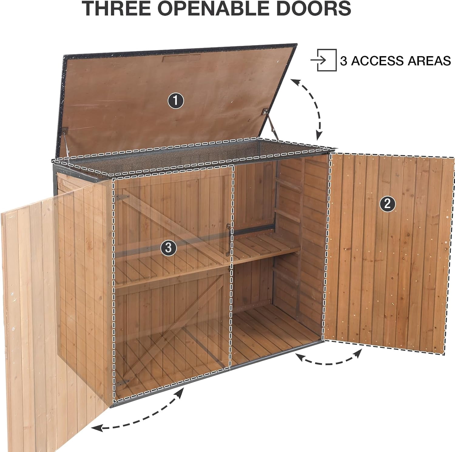 BUTINGLALE  Outdoor Storage Cabinet, Small Garden Shed, Outside Vertical Shed with Waterproof Roof, 33.3 cu.ft for Garden, Garbage Can, Bike, Tool