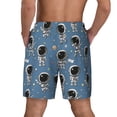 thumbnail image 3 of Kdxio Astronaut Print Men's Swim Trunks with Compression Liner 7 Inch Inseam Quick Dry Swim Shorts, 3 of 7