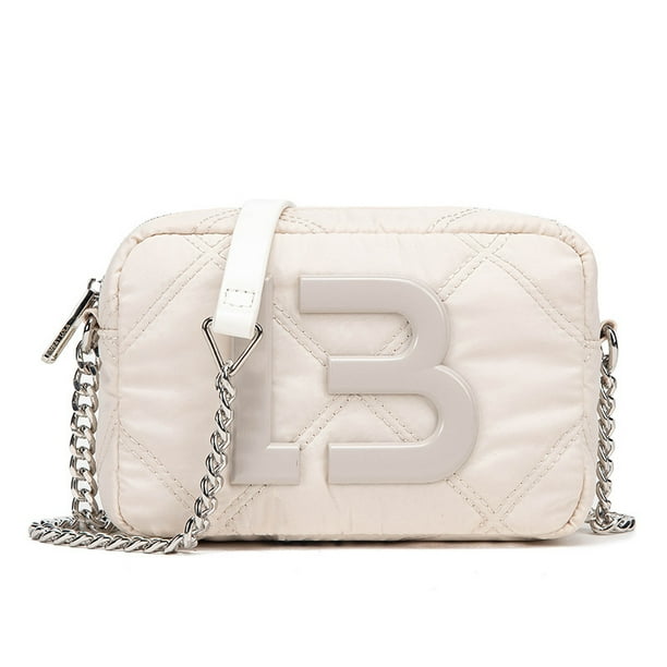 Bimba Y Lola Bimba And Luo Zipper One-Shoulder Crossbody Women's Bag Beige White Label Women Shoulder Bags Bimba Y Lola Crossbody Bag Thick Chain ...