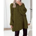 thumbnail image 3 of BTFBM Sweaters for Women Fall Long Sleeve Mock Neck Cable Knit Oversized Sweater Pullover Tops Thick Winter Clothes, 3 of 9