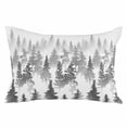 thumbnail image 2 of Black Grey Forest Throw Pillow Covers, Contemporary Silhouette Abstract Art Soft Breathable Pillow Cases with Invisible Zipper for Sleeping, Small Pillowcases for Couch Bed Sofa Chair 16x24 Inches, 2 of 6
