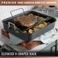 thumbnail image 2 of Calphalon Premier Hard-Anodized Nonstick 16-Inch Roasting Pan with Rack, 2 of 6