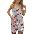 thumbnail image 1 of Zpanxa Girls Shorts Polyester Spandex Print Pattern Sleeveless Overalls with Pockets 5-6 Years, 1 of 5