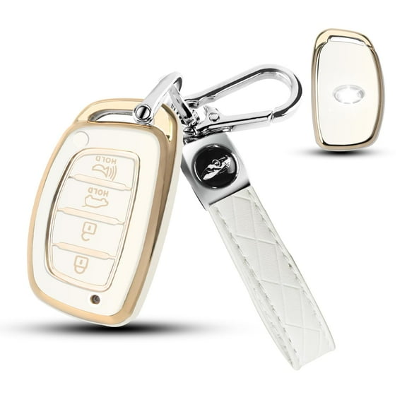 for Hyundai Elantra Key Fob Cover,Soft TPU 360 Degree Protector Key Holder with Keychain Compatible with 2021 2020 2019 Hyundai Elantra Ioniq Sonata Tucson Elantra GT 3/4 Button Smart Key