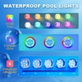 thumbnail image 2 of Pool Lights with Remote, 10 Color Changing Pool Lights for Above Ground Pools, Battery Operated Submersible LED Lights for Pond, Bathtub, Hot Tub, Party, 4 Pack, 2 of 9