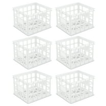 Sterilite Storage Crate Plastic, White, Set of 6