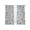 thumbnail image 2 of Spring Red Floral Sheer Curtains 72 Inches Long 2 Panels Set, Window Sheer Curtains for Living Room/Bedroom, Daiy Birds Farmhouse Blue Botanical Light Filtering Rod Pocket Curtain 52''x72''x2, 2 of 8