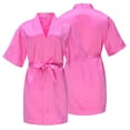 thumbnail image 3 of Chenyin Toddler Kids Girls Boys Silk Stain Robe V-Neck Soft Bathrobe Teen Spring Summer Night-Robe Pajamas Sleepwear for 2-14 Years, 3 of 9