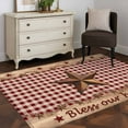 thumbnail image 3 of Area Rugs 2.7'x5', Western Texas Star Vintage Carpet for Living Room Bedroom Dining Room, Rustic Wreath Wood Red Plaid Throw Kitchen Rugs Non Slip Washable Rectangle Indoor Outdoor Rugs, 3 of 8