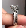 thumbnail image 3 of 3.00Ct Round Cut Simulated Diamond Beautiful Bridal Set Women's Engagement Ring Set 14K White Gold Plated Silver, 3 of 5