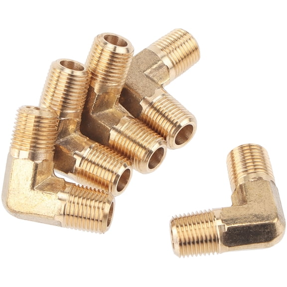 LTWFITTING Brass Pipe Male 90 Deg Elbow Fitting 1/8-Inch NPT Water Fuel(Pack of 5)