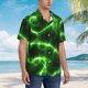 thumbnail image 3 of Fotbe Green Lightning Camisa Hawaiana para Hombre Unisex – Camisa Casual de Verano con Botones de Manga Corta de Algodón y Lino,3X-Large, 3 of 7