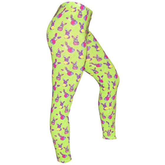 Unique Baby Womens Floral Easter Bunny Leggings (XL