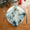 thumbnail image 2 of BZSMCE Satin Native Fab Cotton Dinner Napkin White Roses with Mountain Backdrop Reusable, 2 of 8