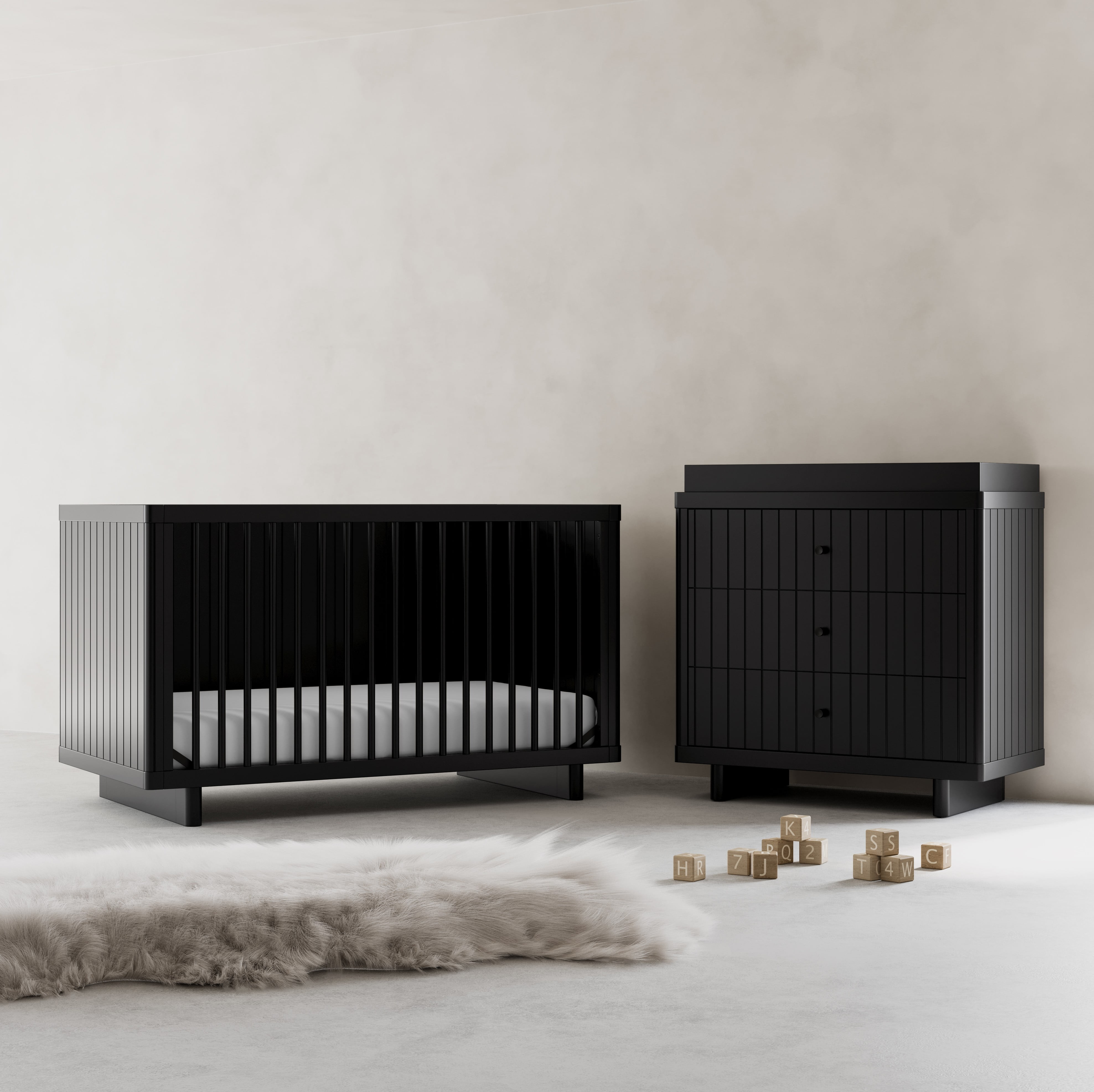 Art of Nursery by Storkcraft Kyoto Deluxe Convertible Crib with Bonus Toddler Guardrail, Black