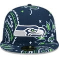 thumbnail image 2 of Men's New Era College Navy Seattle Seahawks Paisley 59FIFTY Fitted Hat, 2 of 6