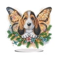 thumbnail image 2 of (GJ333) Adorno Basset Hound (diamante Brillante Una Cara + Diamante Forma Especial), 2 of 8