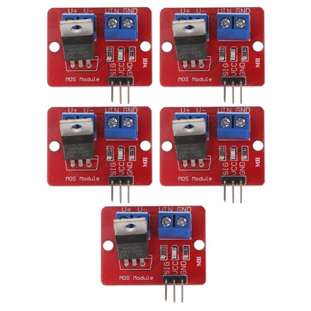 Módulo De Controlador Mosfet Irf520 De 3,3 V/5V, Módulo De Controlador Rf520 De Nivel Digital, Placas De Conducción De Salida Pwm, Salida De 0-24V Compatible Con Raspberry Pi, 5 Uds. Moyic TO002767-00