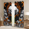 thumbnail image 2 of jejeloiu Boho Skull Moth Black Out Curtains,Bohemian Vintage Mushroom Curtains Pack of 2 (42x63 Each) For Adults, 2 of 6