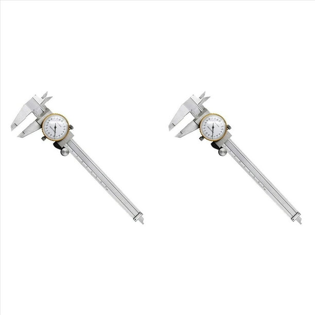 2X Calibradores de Esfera 0-150 mm 0,02 mm Calibrador Vernier de Acero Inoxidable Industrial de Alta Precisión Herramienta de Medición MéTrica una Prueba de Golpes