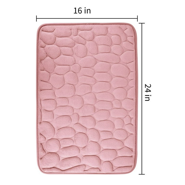 40x60cm/50x80cm)Cobblestone Home Bath Mat Coral Fleece Bathroom Carpet  Water Absorption Non-slip Memory Foam Absorbent Washable Rug Toilet Floor  Mat