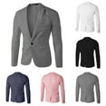 thumbnail image 5 of CENL Men Formal Business Work Button Blazer Jacket Casual Slim Fit Suit Coat Tops, 5 of 9