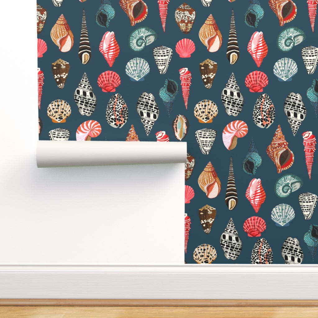 Peel-and-Stick Removable Wallpaper Seashells Modern Seashell Ocean