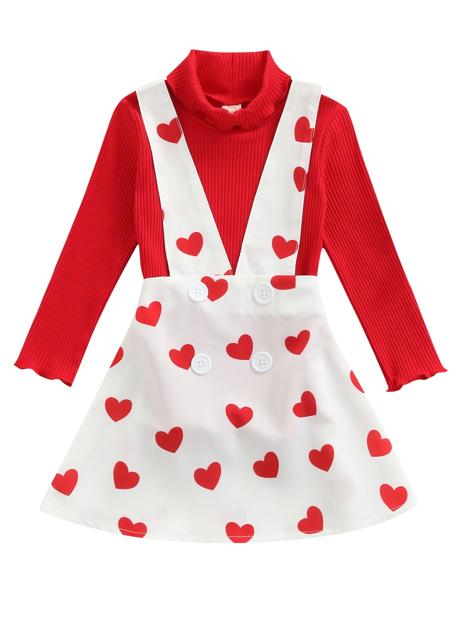 Suanret Valentine's Days Kids Baby Girls Clothes Turtleneck Long Sleeve ...
