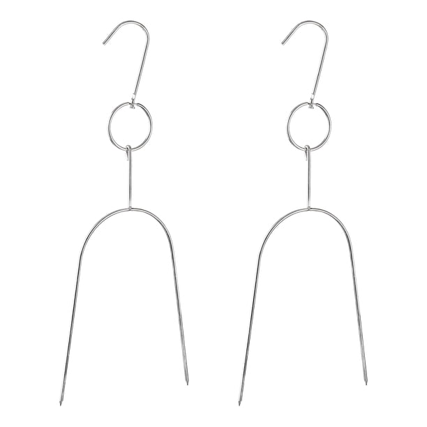 16.9'' Inoxidable Acero Ahumador Perchas, 0.16'' Grosor Tres-Puntas Carnes Ganchos para Carnicero Tienda Colgado Procesamiento Secado Pollo Ternera Pescado, 2uds Unique Bargains conjuntos de herramientas de barbacoa