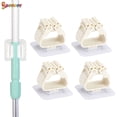 thumbnail image 2 of 4Pcs Self Adhesive No Drilling Anti-Slip Clip Broom Mop Holder Wall Mounted Mop Grippers for Bathroom Kitchen and Wardrobe "White", 2 of 9