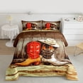 thumbnail image 2 of Homewish Western Boots 3-Piece Queen Comforter Set, Lodge Cabin, Retro Rustic, Reversible, 2 of 8