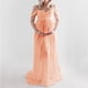 thumbnail image 1 of Vestido largo de maternidad con hombros descubiertos, elegante, con dobladillo suelto, vestido de mujer embarazada para sesión de fotos en tienda nupcial, 1 of 6