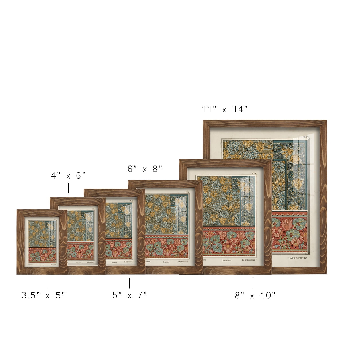 Nouveau Decorative I - Framed Print w/glass - Walnut