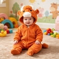 thumbnail image 4 of Cjfdfy Newborn Baby Animal Highland Cow Costume, Fleece Long Sleeve Hooded Jumpsuit Cute Infant Halloween Snowsuit Halloween Holiday Outfit Baby Animal Costumes Unisex 1-9Months, 4 of 9