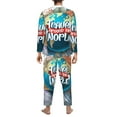 thumbnail image 5 of Bingfone Men'S Pajama Set 2 Piece Loungewear Pjs, Long Sleeve With Pajama Pants-Travel Around The World, 5 of 9