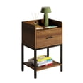 thumbnail image 1 of Buro Mesa Lateral de Noche Mubson Adula Madera Natural Estructura Metálica Color Negro 40x30 cm 60 cm, 1 of 5