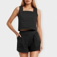 thumbnail image 1 of MKLEKYY Pantalones Cortos Deportivos Para Mujer Conjuntos De 2 Piezas Para Mujer Conjuntos A Juego Pantalones Cortos De Dos Piezas Tops Cortos Conjunto De Ropa De Moda, 1 of 4