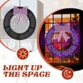 thumbnail image 5 of imerelez 36in Pre-lit Outdoor Christmas Wreath with Remote Control - 175 Purple & Orange LED Lights, Timer Function, Metal Frame with Purple Bow for Front Door & Wall Decor, 5 of 9