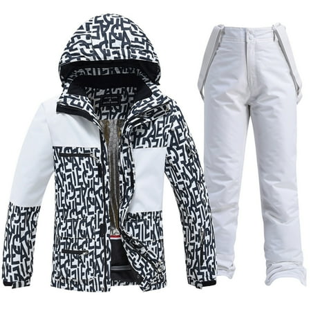 CONZONE Mens Ski Suits Casual Men s Snowboarding Set Fashion Graphic Windproof Jacket Pants Thick Skiing Suit for Men Warm Thermal Winter Snowsuits