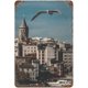 thumbnail image 1 of Póster de hojalata de metal con diseño de gaviota volando sobre la ciudad costera, para decoración de pared de baño de hotel, tamaño: 8 x 12 pulgadas, 1 of 4