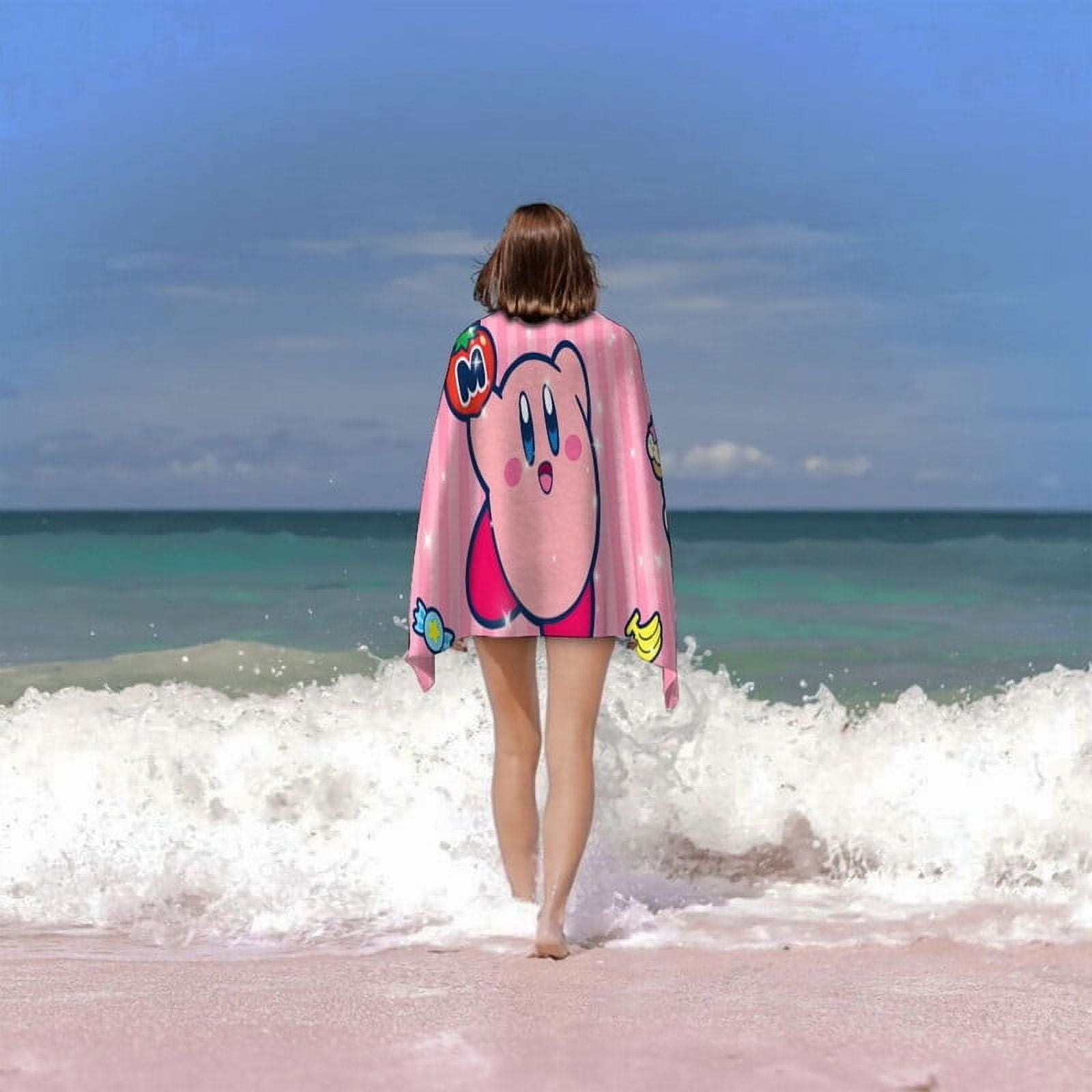 Kirby Gifts Beach Towel for Women Girl Birthday Inspired Fan Bath Outdoor Music Lover