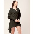 thumbnail image 3 of Moomaya Womens Solid Flared Dress Viscose Rayon Smocked Sleeves V Neck Summer Dress, 3 of 8