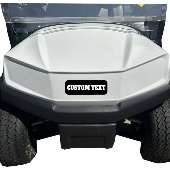 Custom Text Black Background Club Car Tempo Golf Cart Front Name Plate. Fits Club Car Tempo Carts. Custom Made in The USA!!