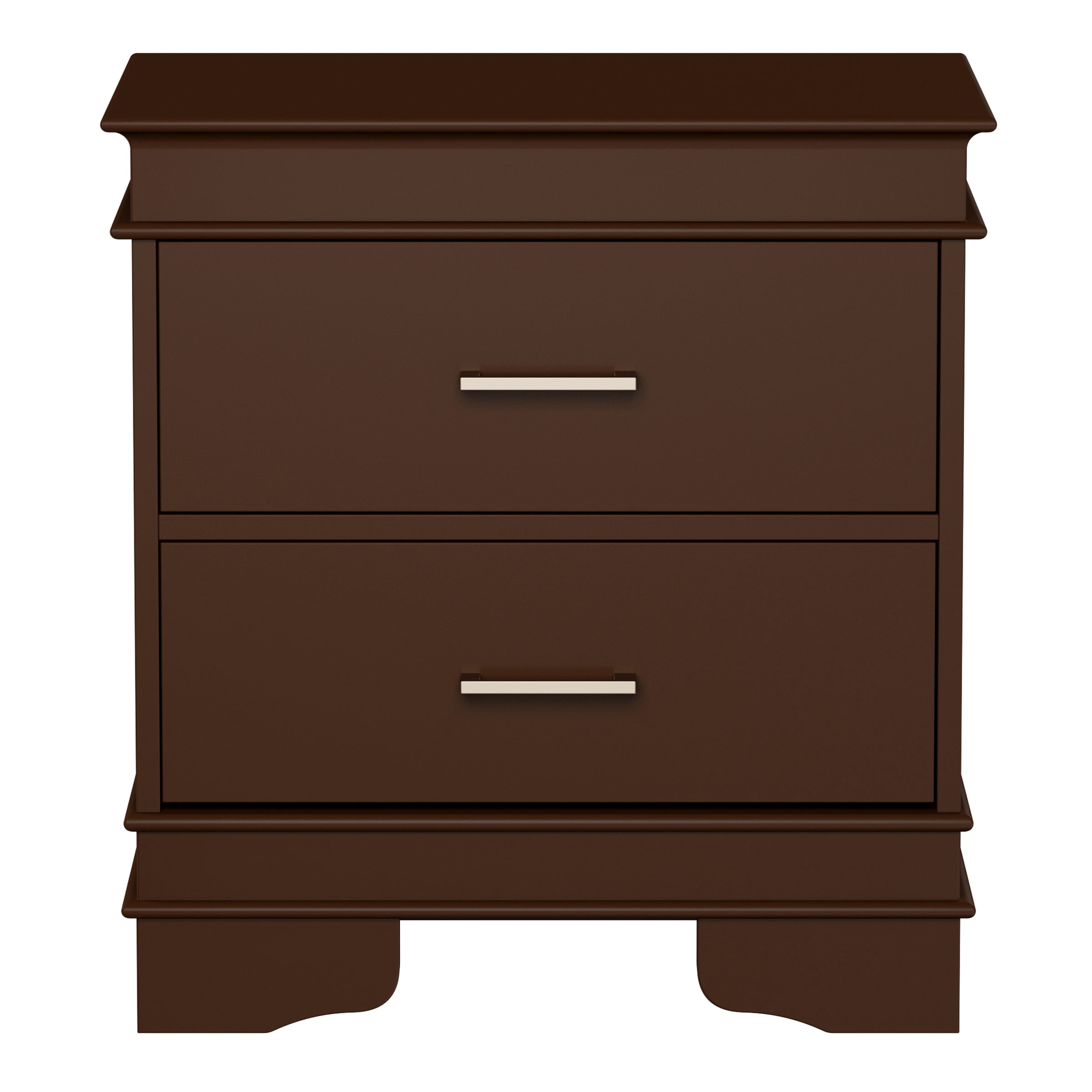 Lavish Home Set of 2 24-inch Traditional Night Stands with Drawers, Dark Brown