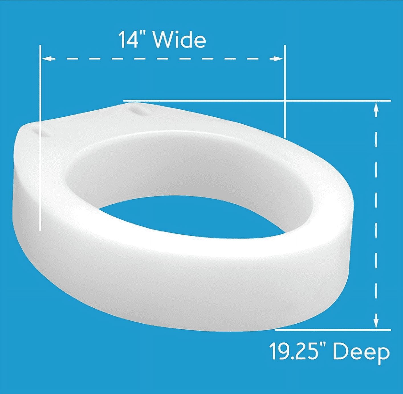 Carex Raised Toilet Seat, Universal Fit for Round Bowls, Adds 3.5 inches, White, 300 lb Capacity