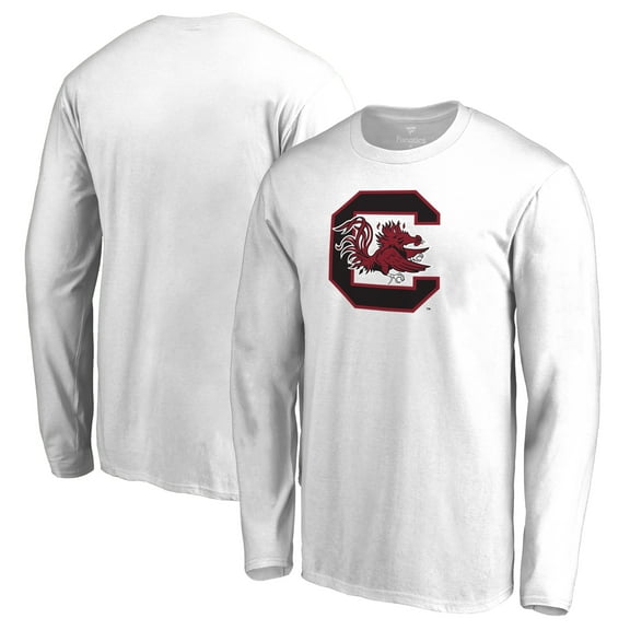 Men's White South Carolina Gamecocks Primary Logo Long Sleeve T-Shirt
