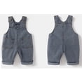 thumbnail image 3 of Boys Girls Jeans Infant Denim Overalls Button Strap Sleeveless Casual Jean Jumpsuit Fall Spring Baby Girl Clothes, Blue, 2-3 Years, 3 of 7
