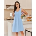 thumbnail image 3 of Ekouaer Cotton Nightgowns for Women Sleeveless Night Gown Tank Sleep Shirts Pleated Night Shirts V Neck Chemise, 3 of 6