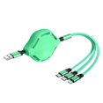 thumbnail image 1 of Sidaley Cable USB verde 3 en 1 Tipo-c Cable de carga rápida de 1,1 metros / 43 pulgadas Cable de carga rápida con tres interfaces Compatible con Teléfono y Comunicación, 1 of 6